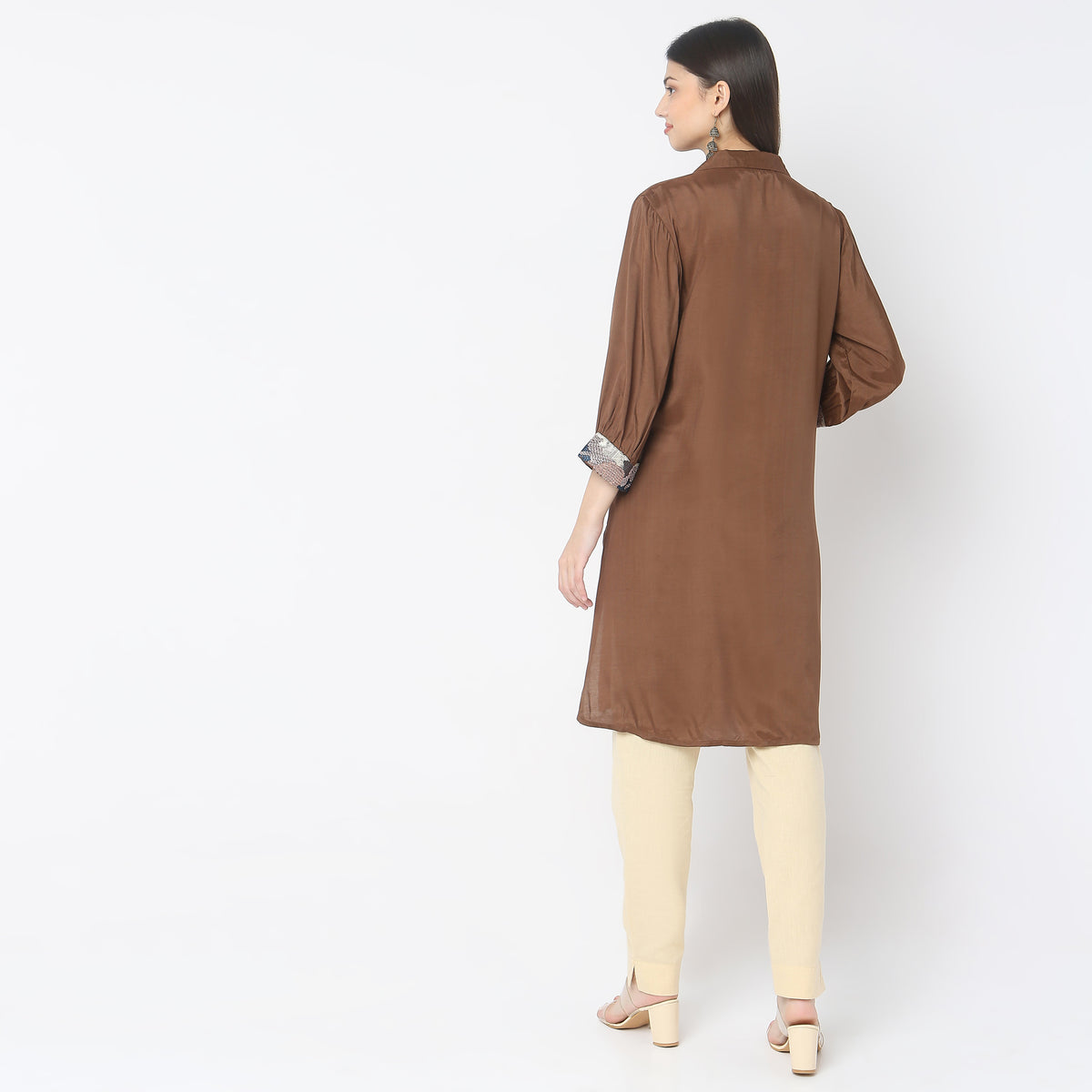 Flare Fit Solid Kurta