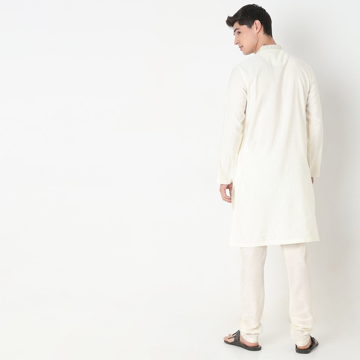 Regular Fit Jacquard Kurta