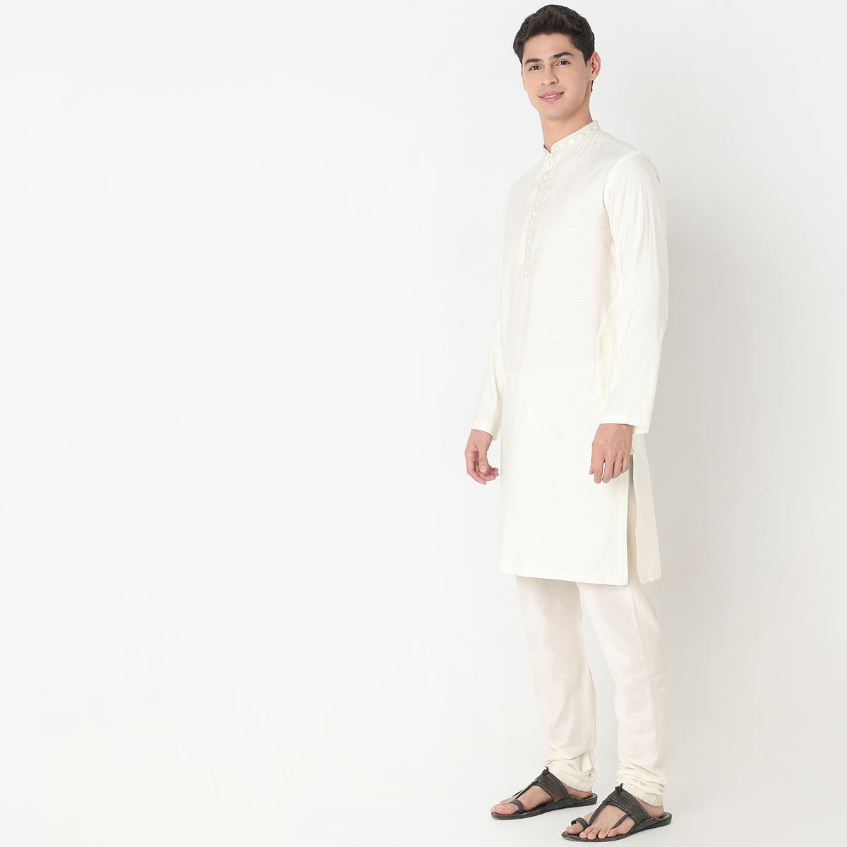 Regular Fit Jacquard Kurta