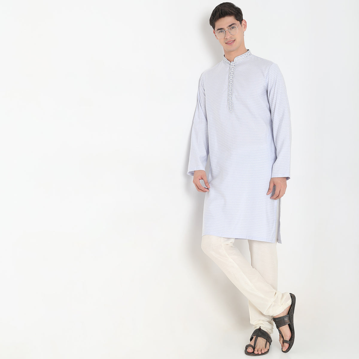 Regular Fit Jacquard Kurta