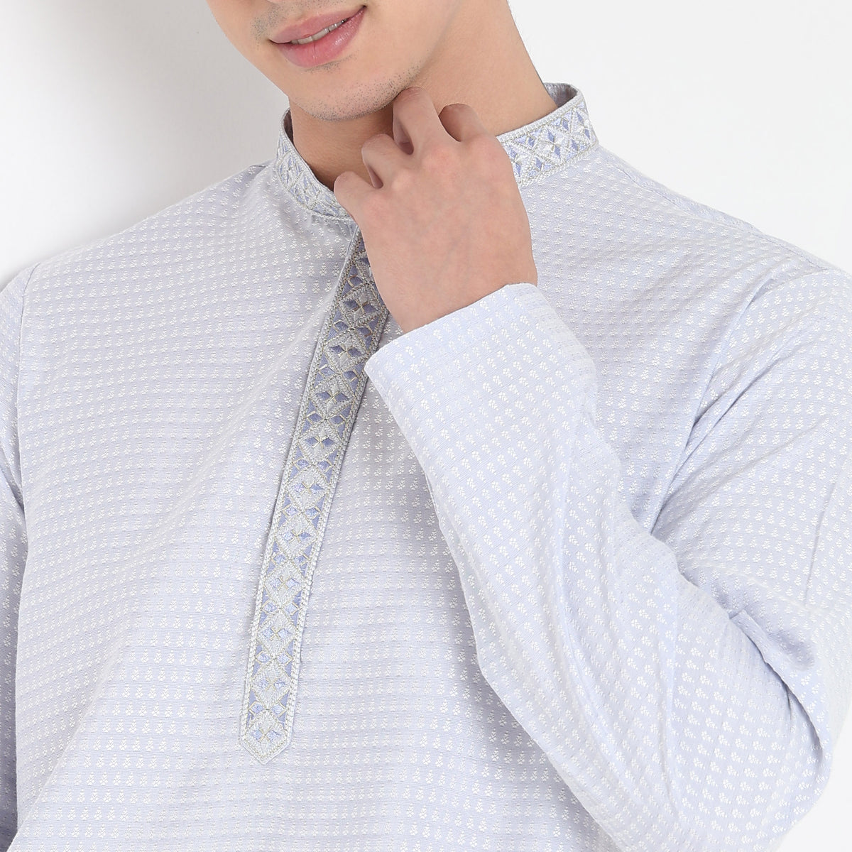 Regular Fit Jacquard Kurta