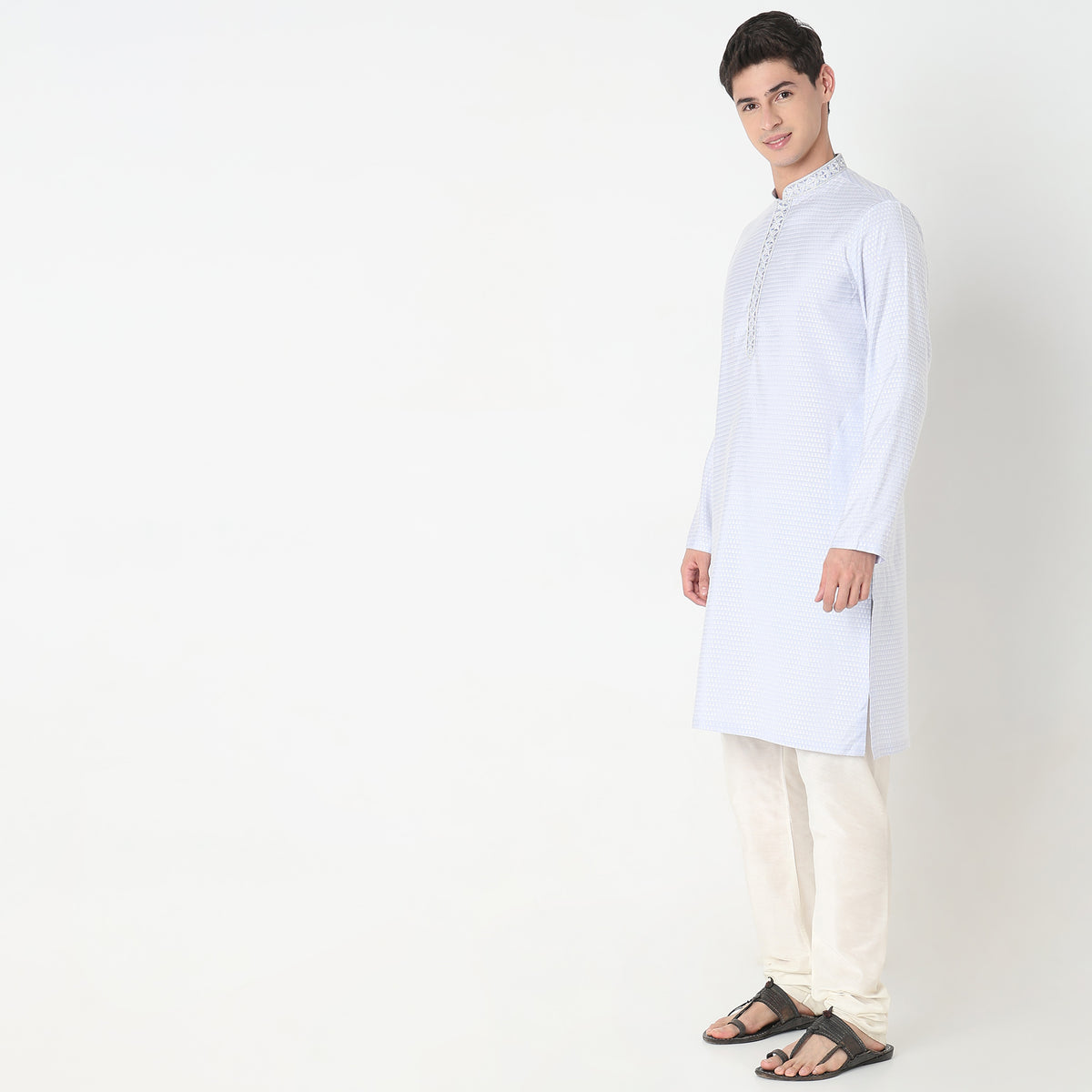 Regular Fit Jacquard Kurta