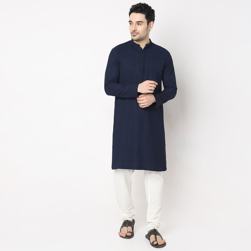 Regular Fit Embroidered Kurta