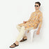Jacquard Knee Length Straight Digital Print Kurta