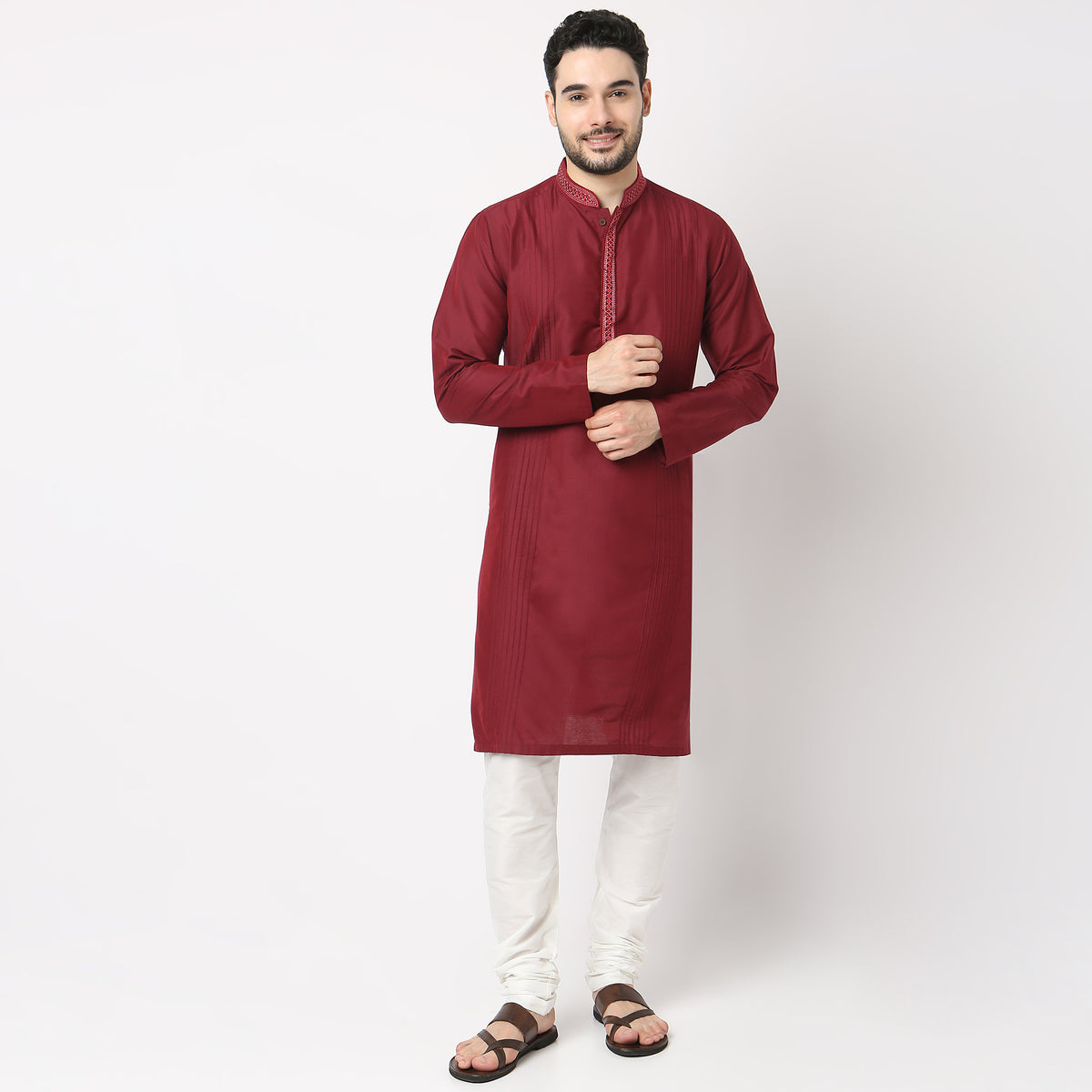 Regular Fit Pleats Kurta