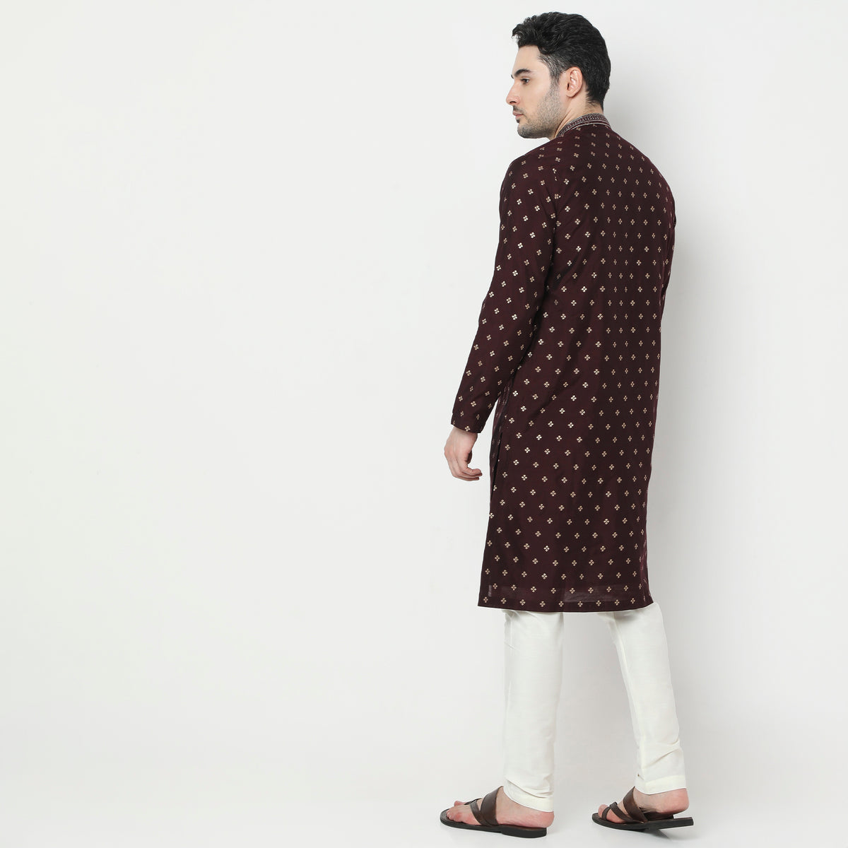 Regular Fit Jacquard Kurta