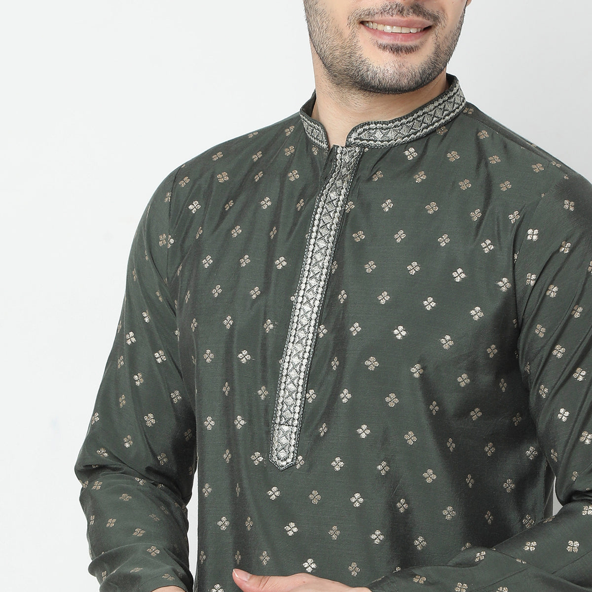 Regular Fit Jacquard Kurta