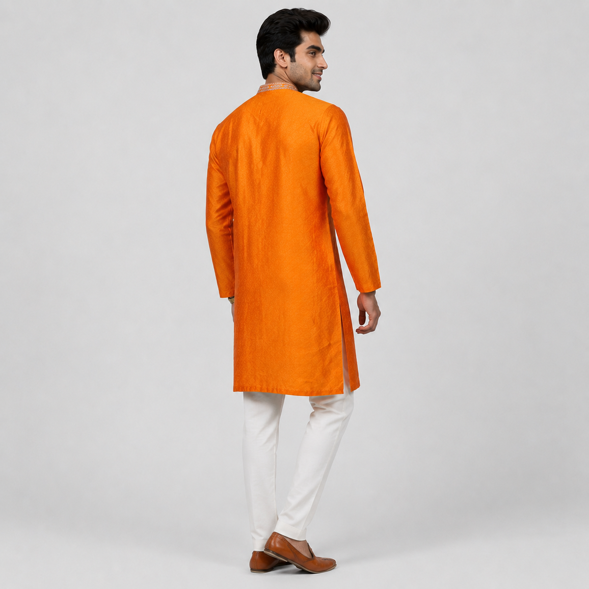 Jacquard Straight Long Kurta