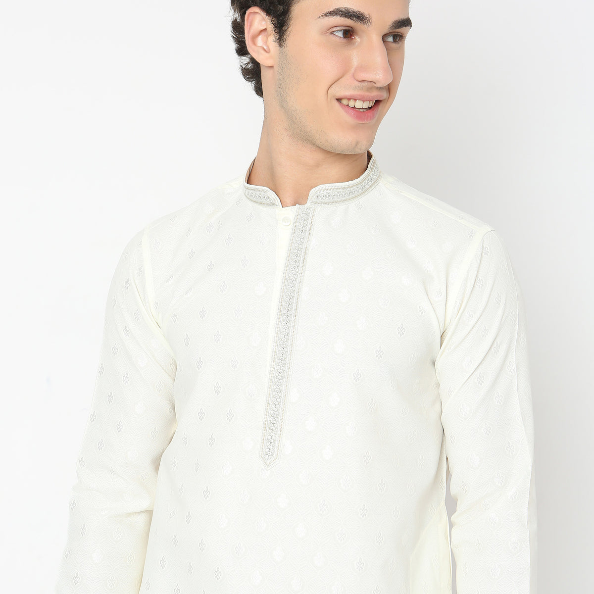 Regular Fit Jacquard Kurta