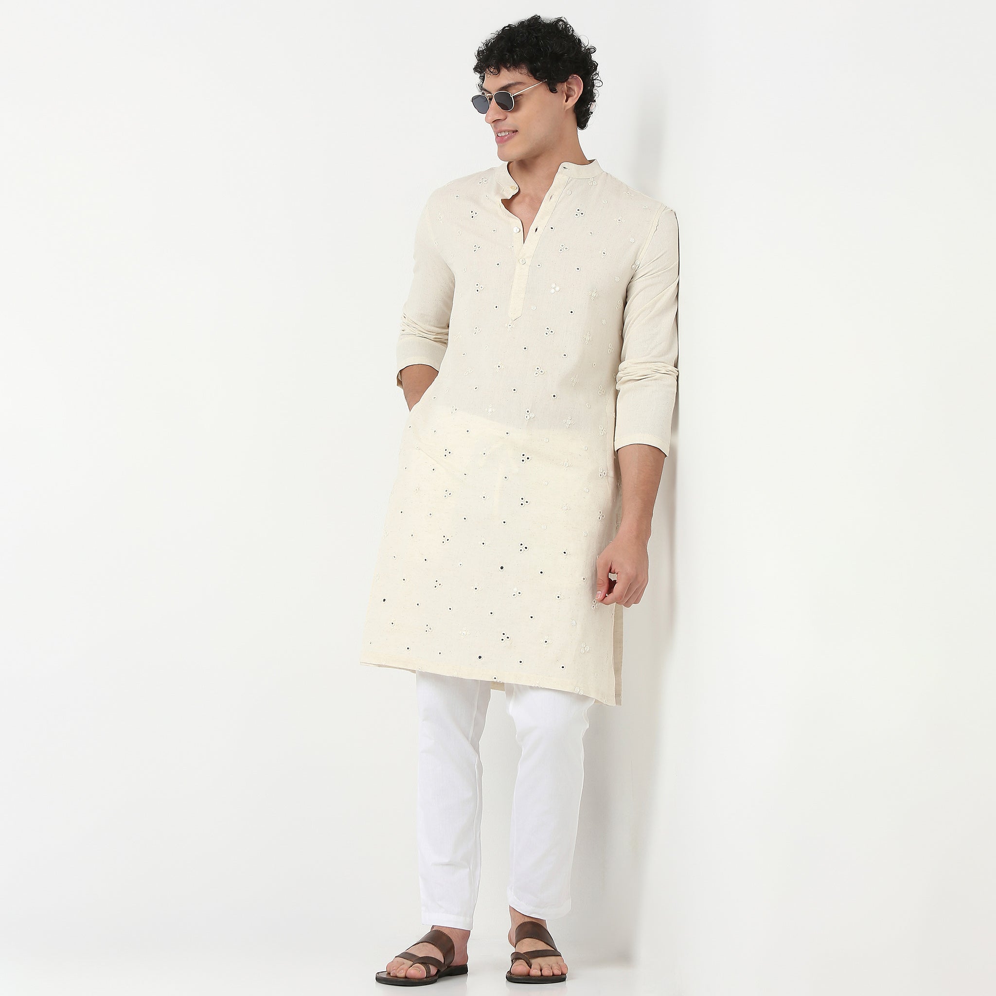 Mirror Long Embroidered Kurta