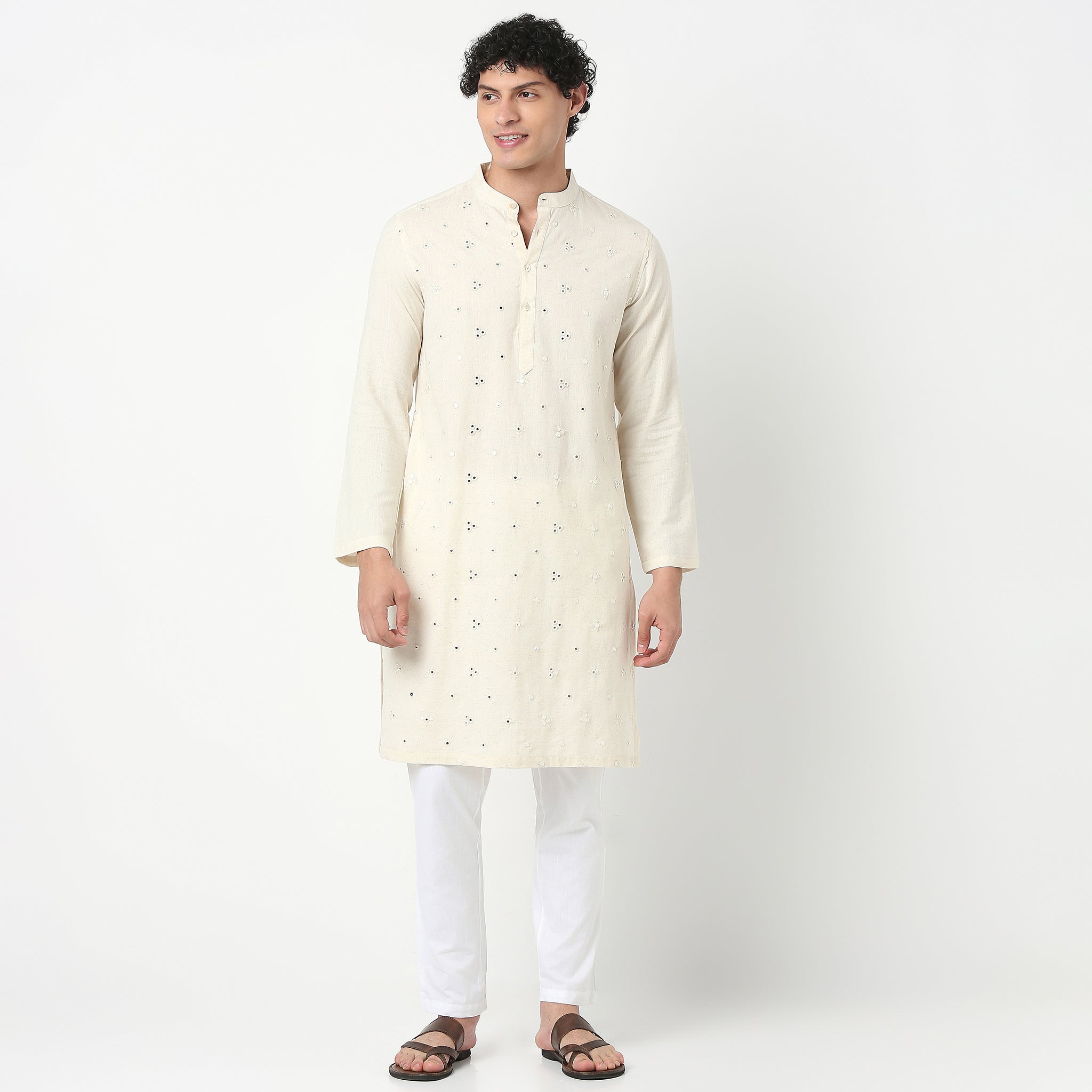Mirror Long Embroidered Kurta