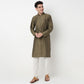 Buy Men Straight Fit Embroidered Full Sleeve Kurta  - Style Union