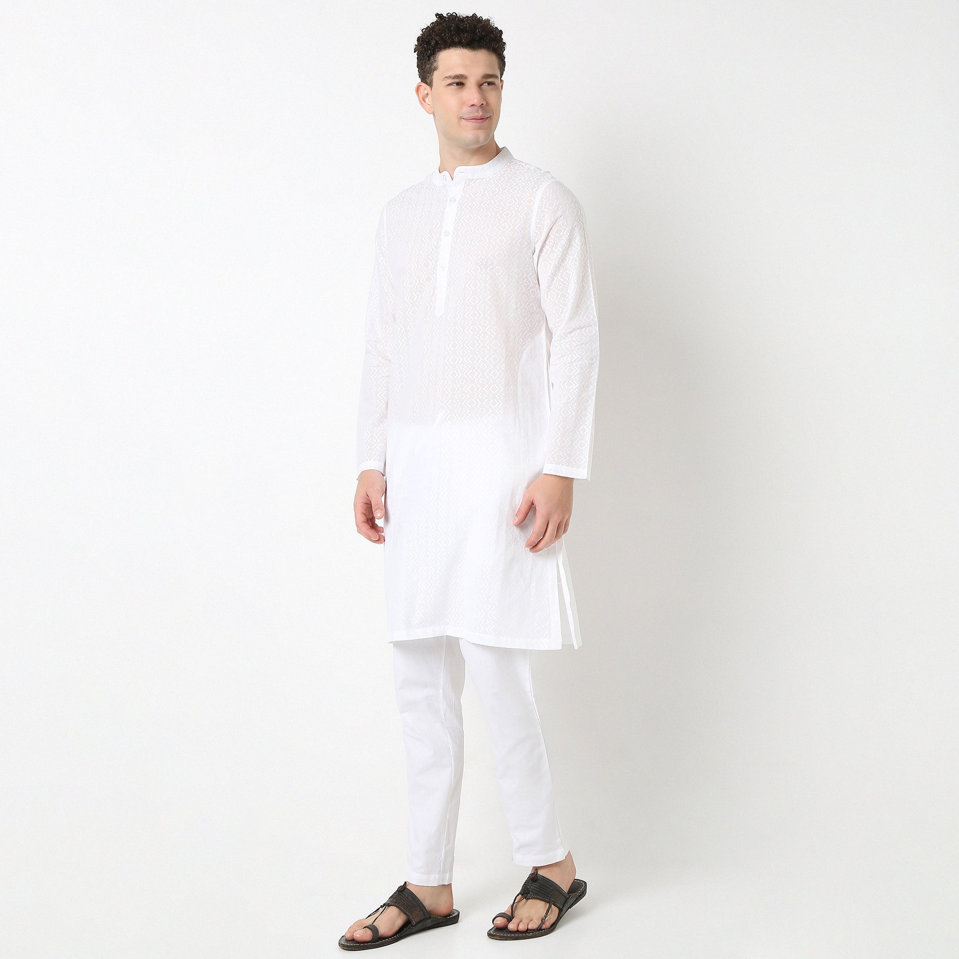 Straight Fit Lapet Long Kurta