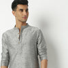 Straight Fit Printed Mandarin Collar Kurta