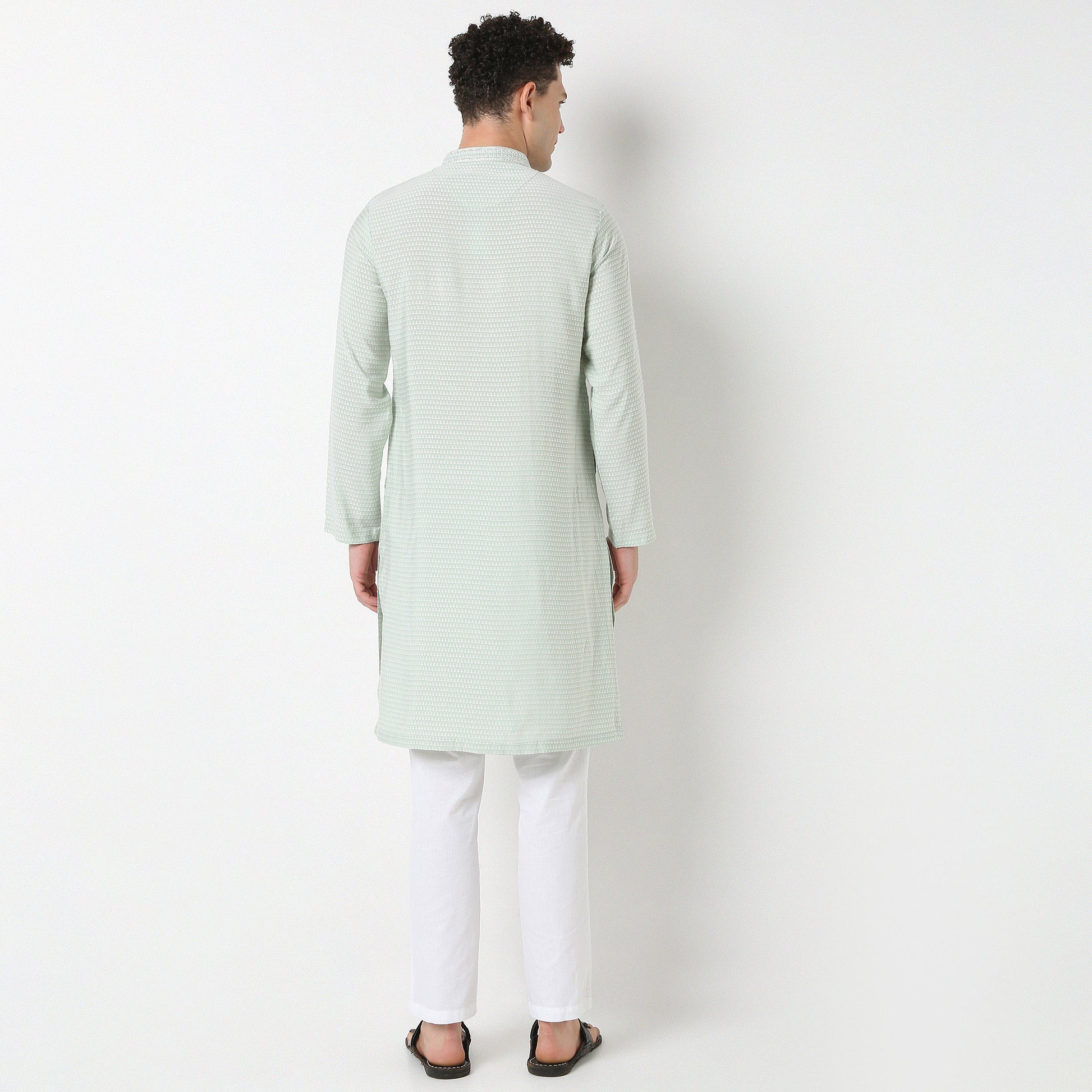 Jacquard Straight Long Kurta