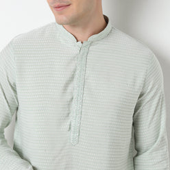 Jacquard Straight Long Kurta