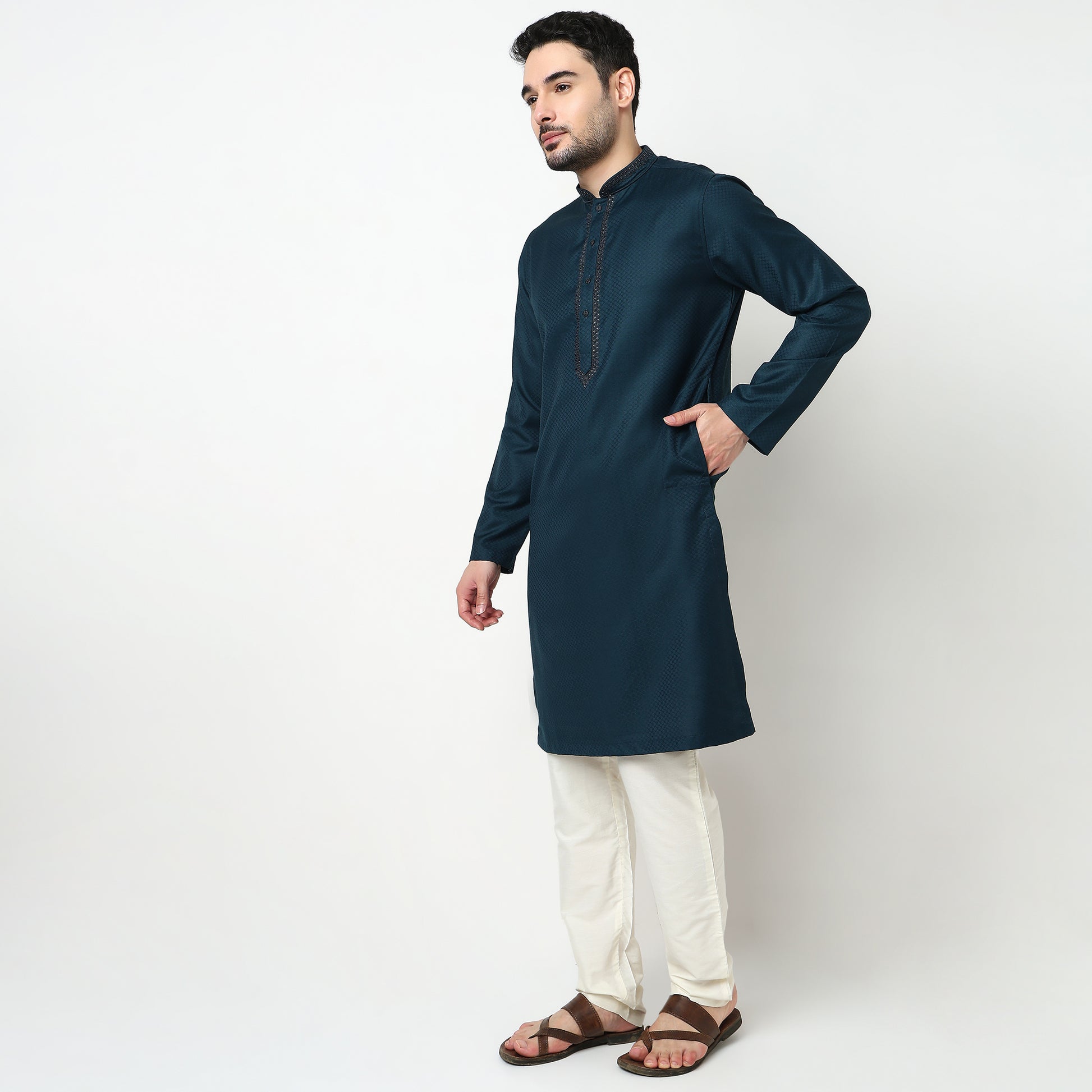 Dobby Jacquard Long Kurta