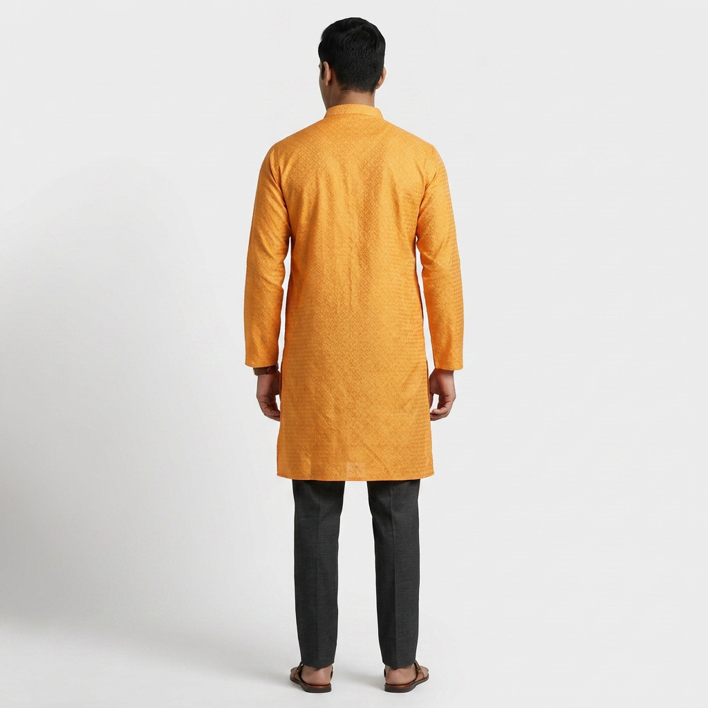 Jacquard Straight Long Kurta