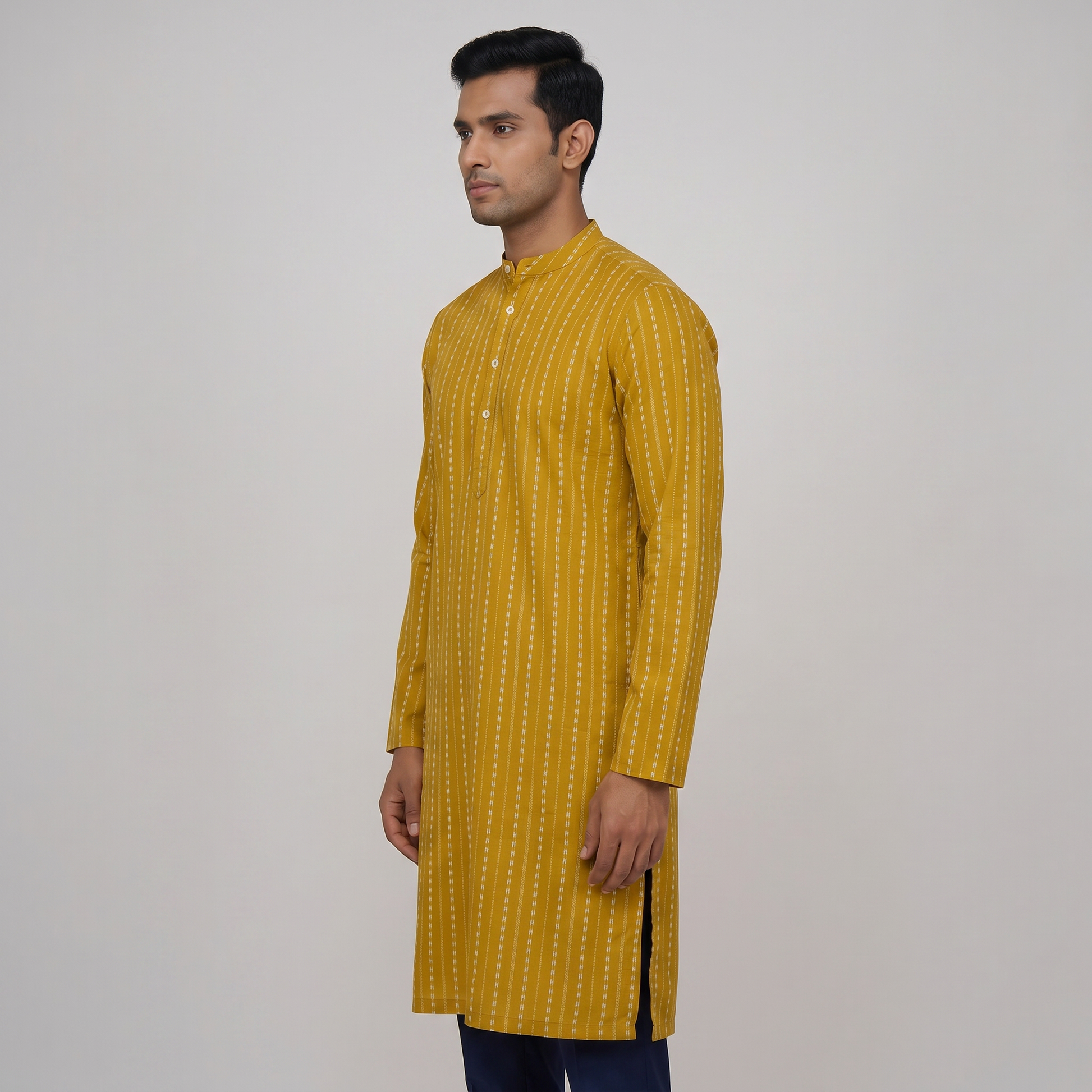 Jacquard Straight Long Kurta