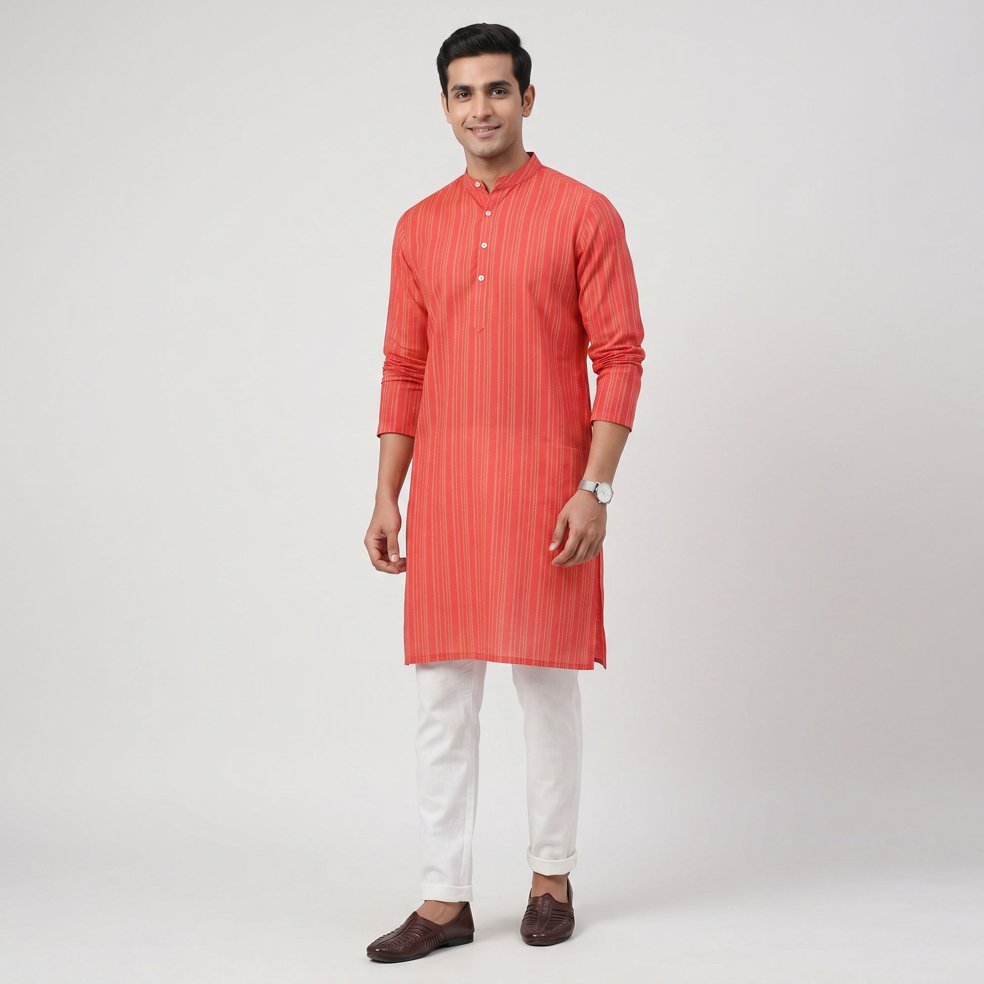 Jacquard Straight Long Kurta