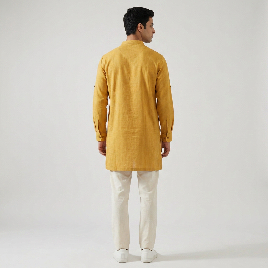 Cotton Pintucks Straight Long Kurta