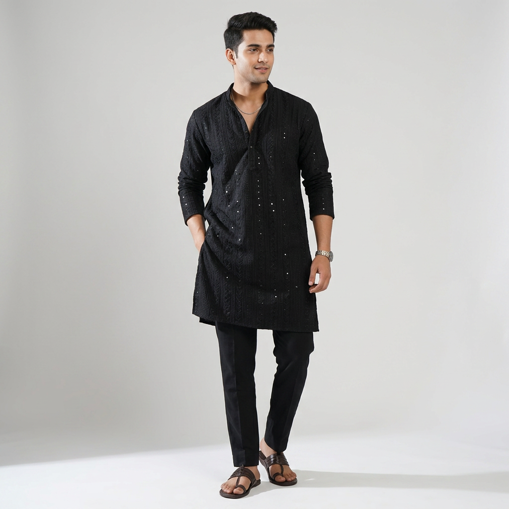 Embellished Straight Long Kurta