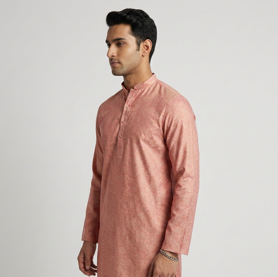 Jacquard Straight Long Kurta
