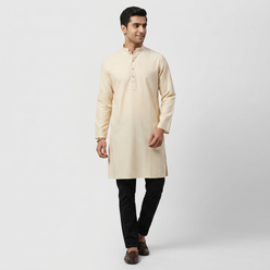 Jacquard Straight Long Kurta