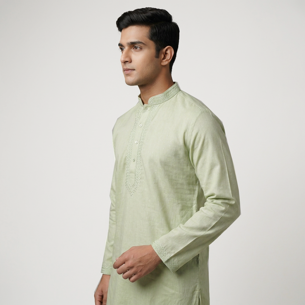 Jacquard Straight Long Kurta