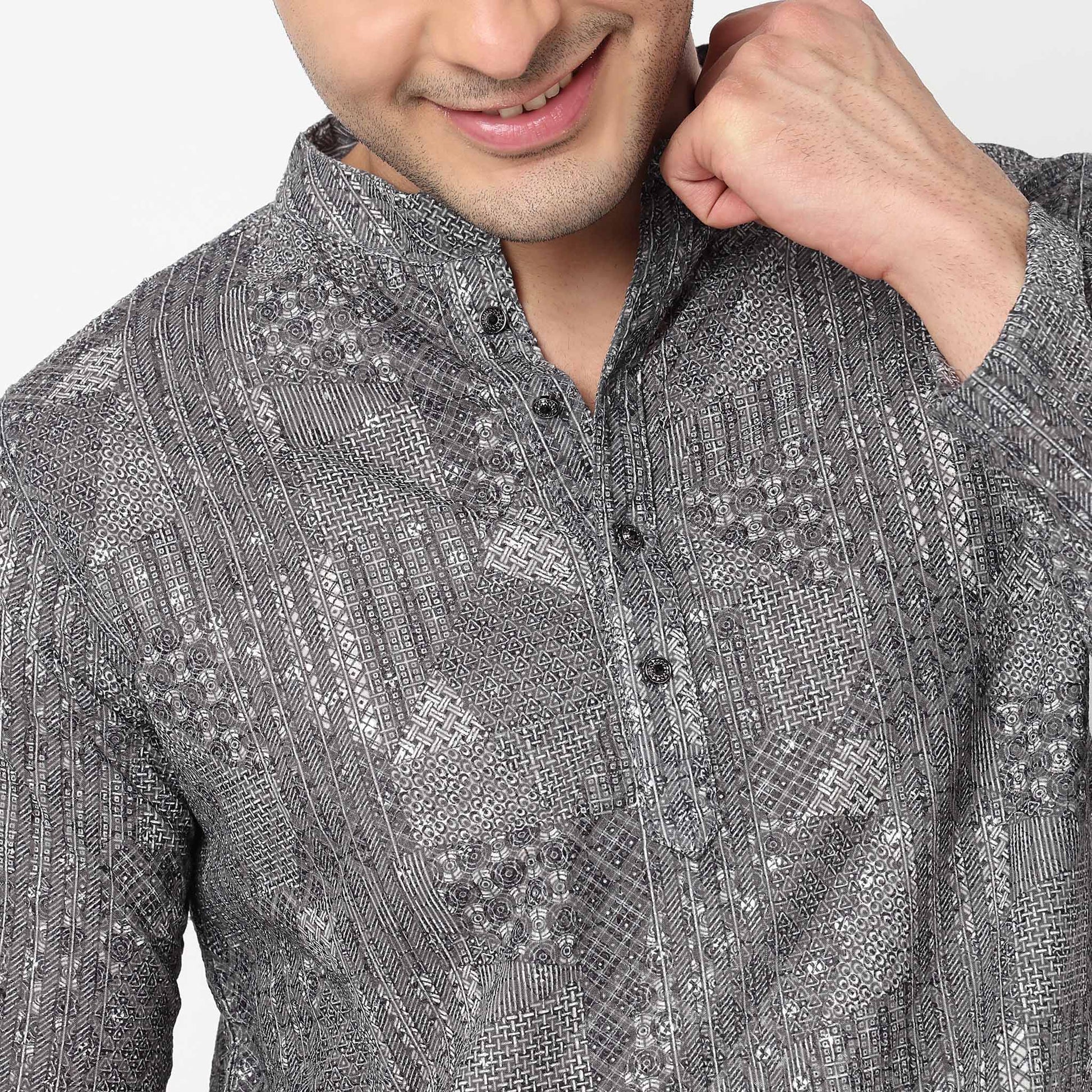 Embroidered Schiffli Short Kurta