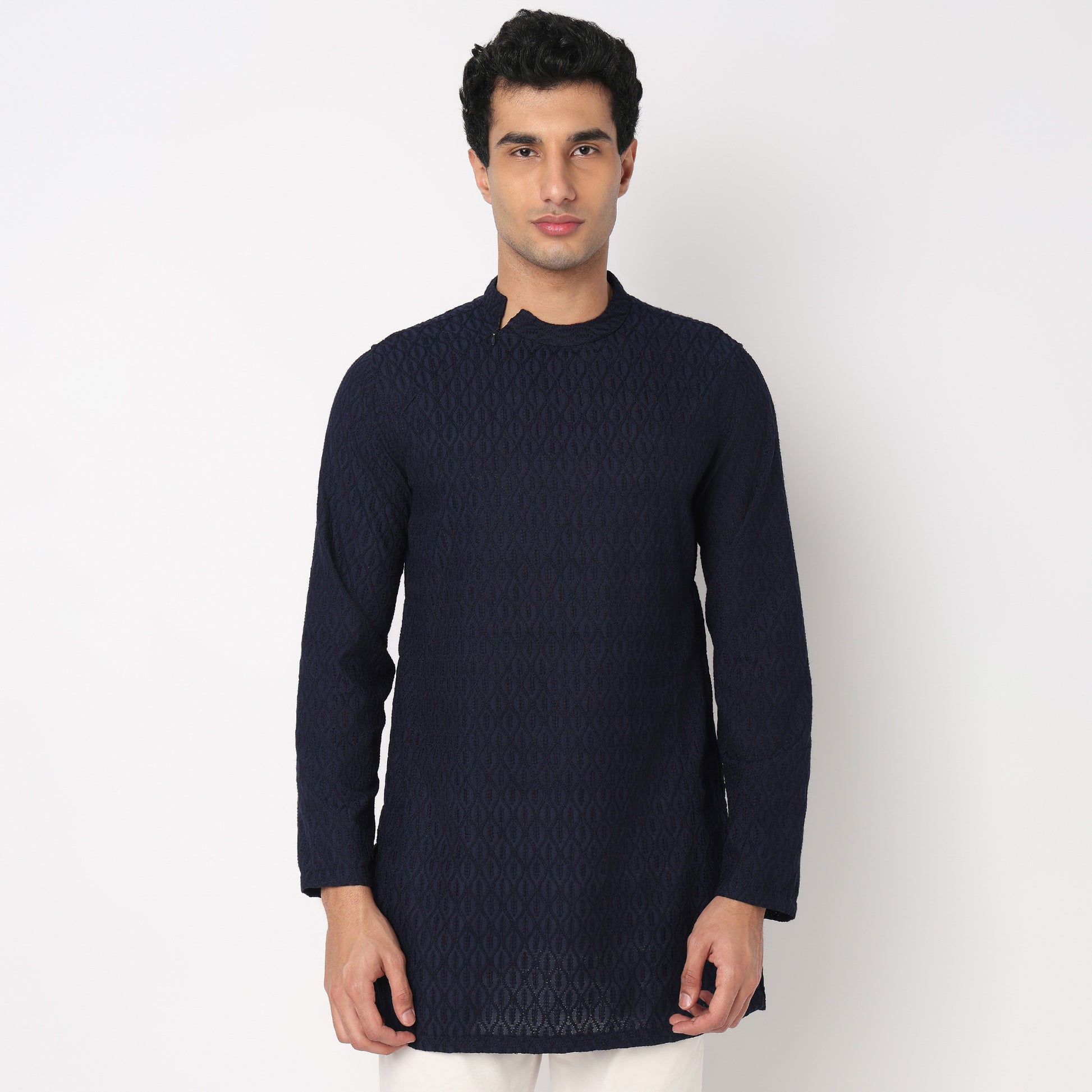 Embroidered Straight Short Kurta