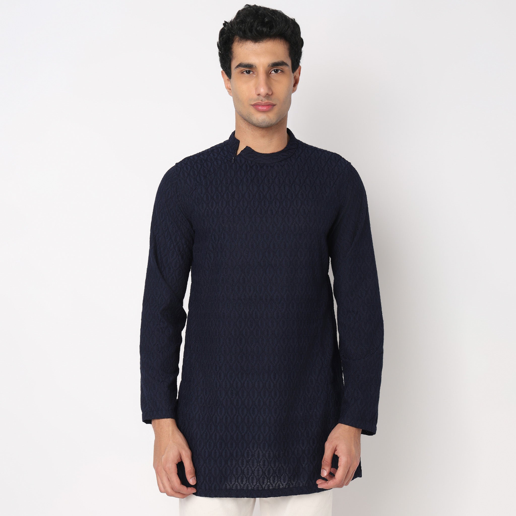 Embroidered Straight Short Kurta