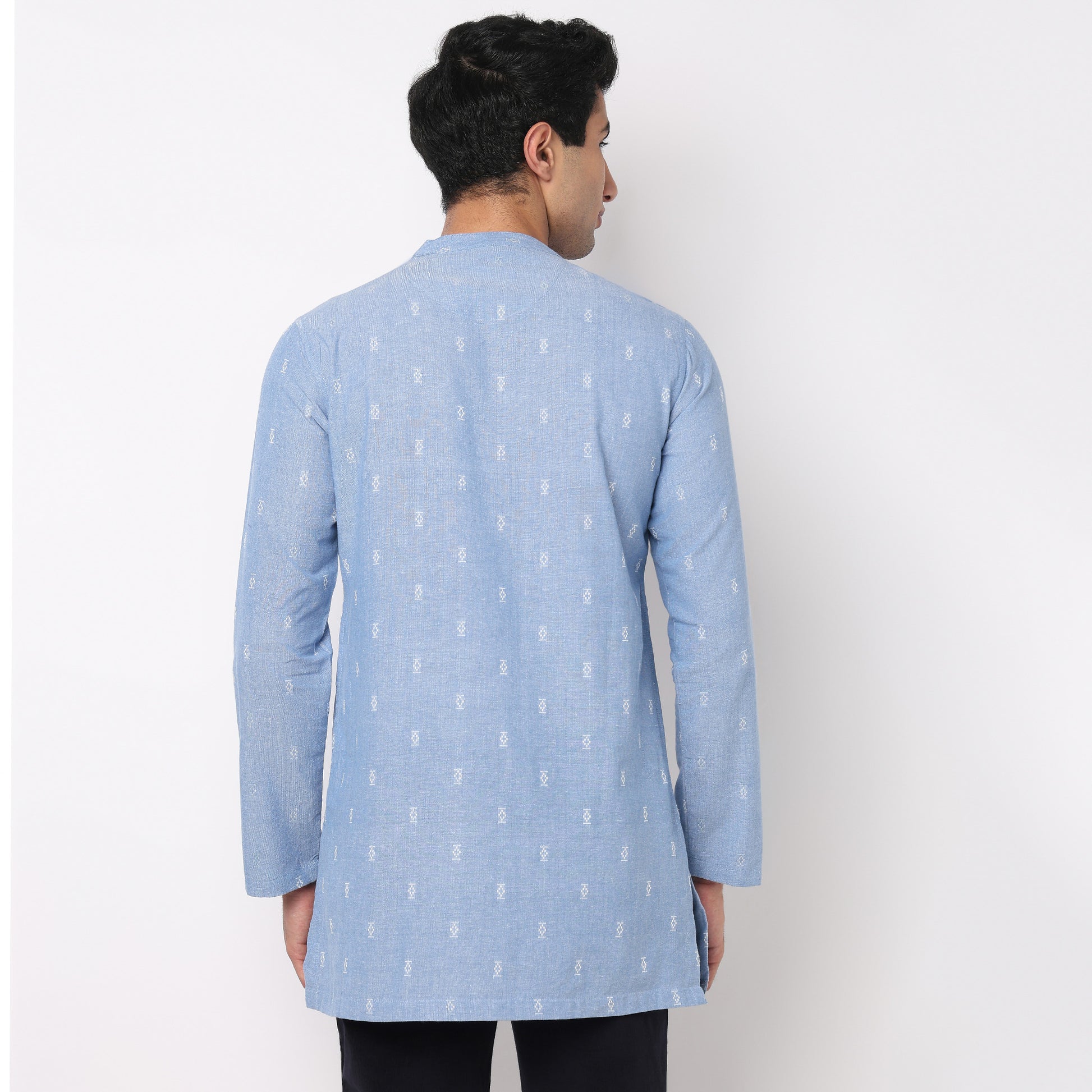 Cotton Jacquard Short Kurta