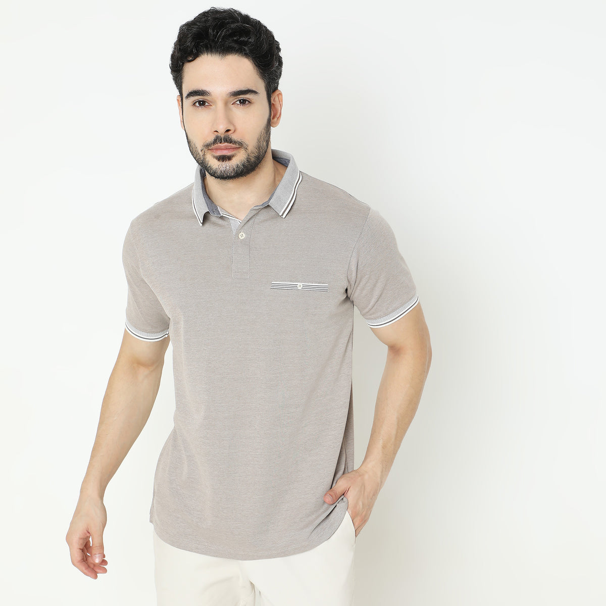 Regular Fit Solid Polo T-Shirt