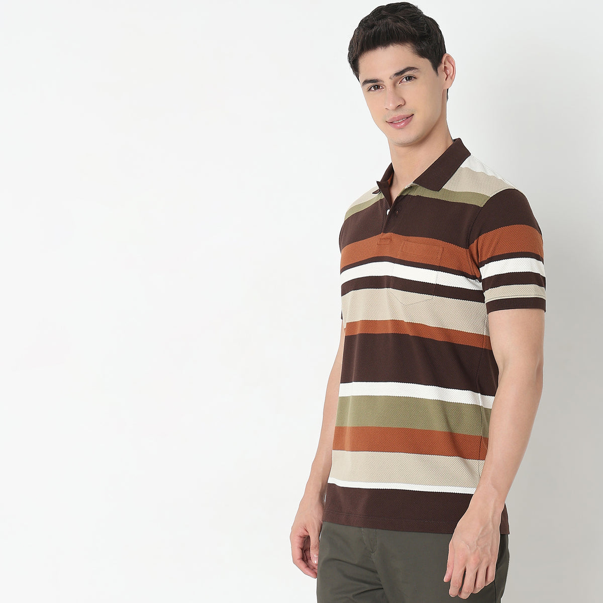 Regular Fit Striped Polo T-Shirt