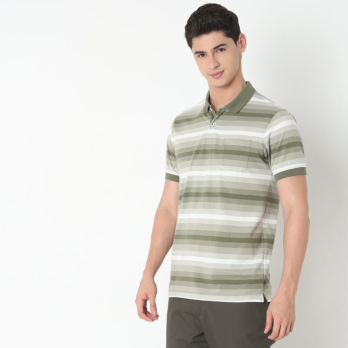 Regular Fit Striped Polo T-Shirt