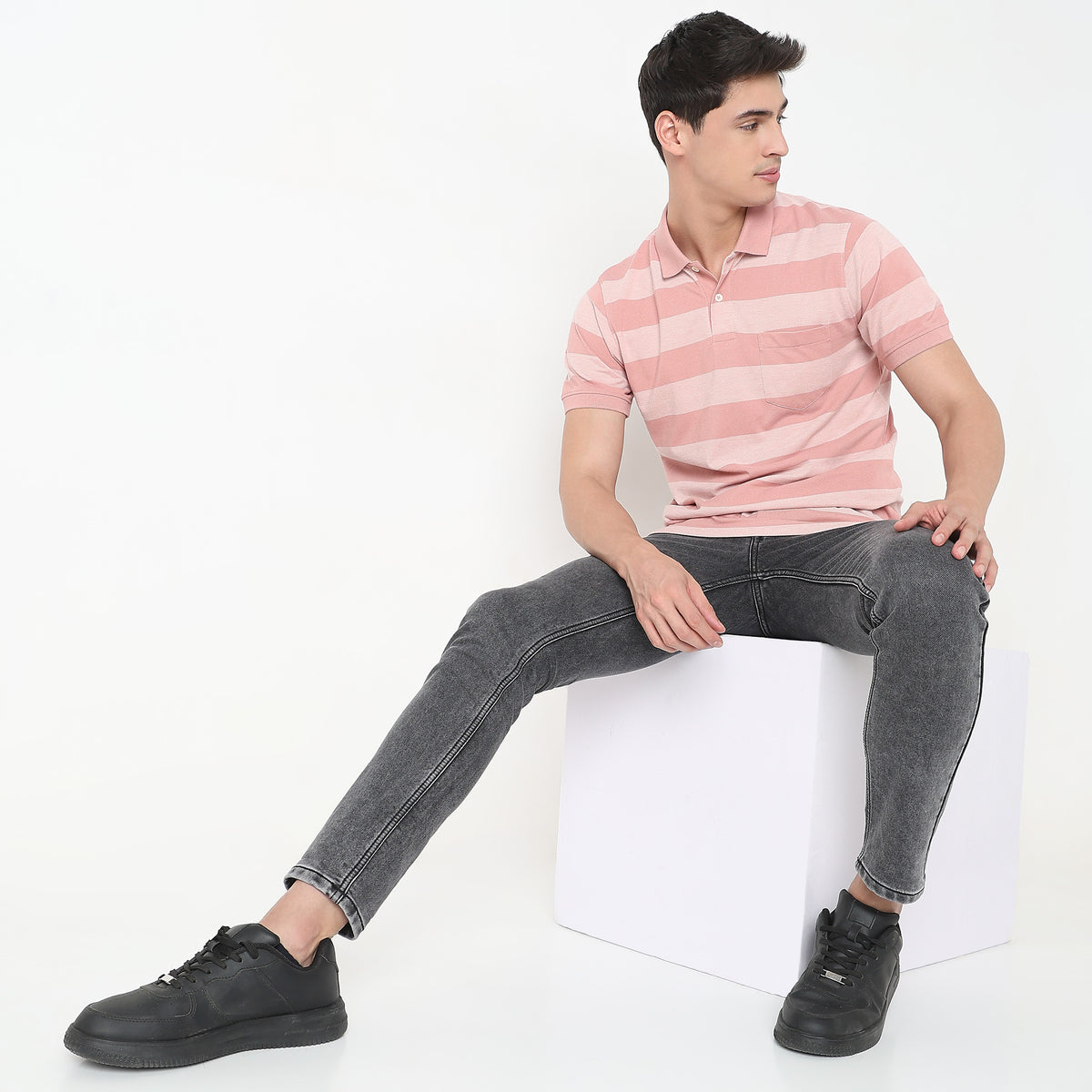 Regular Fit Striped Polo T-Shirt