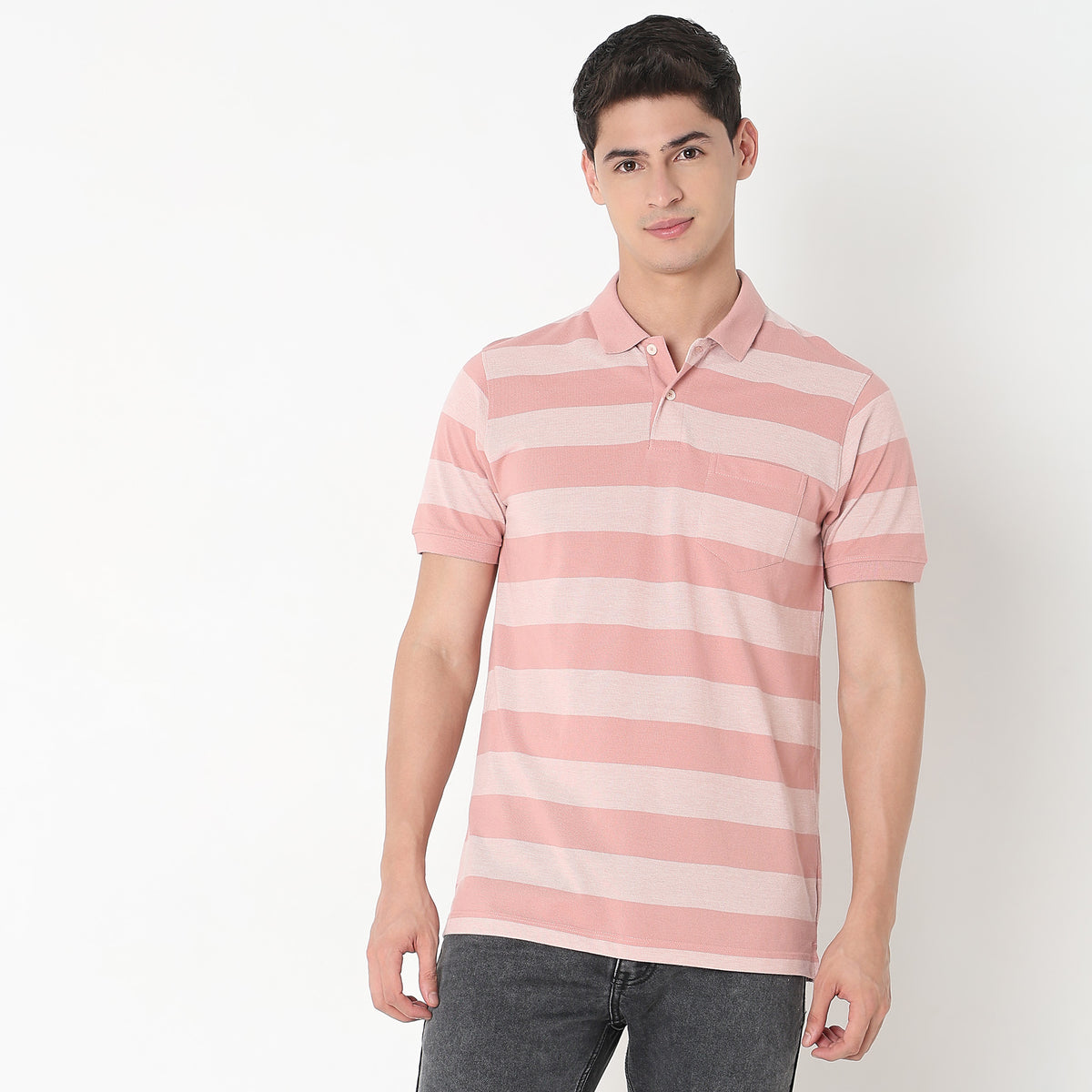 Regular Fit Striped Polo T-Shirt