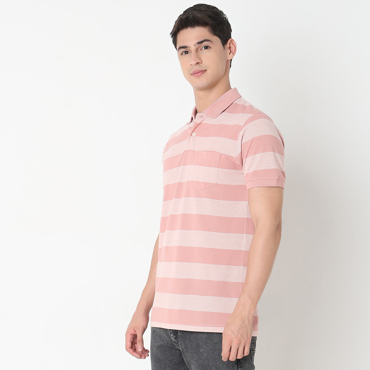 Regular Fit Striped Polo T-Shirt