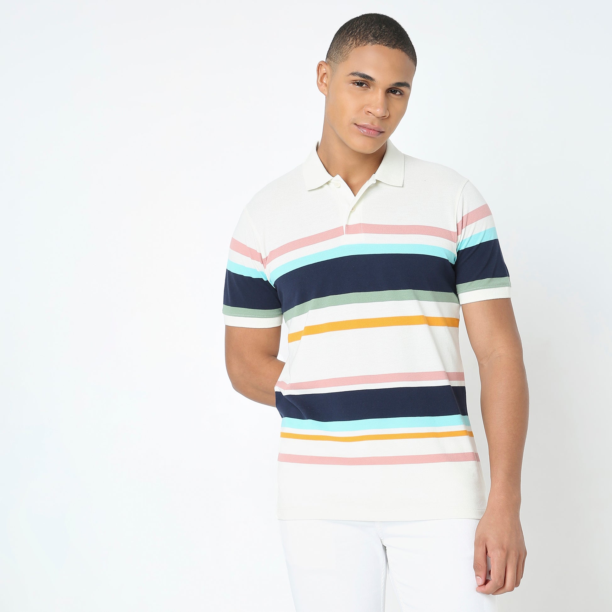 Regular Fit Striped Polo T-Shirt