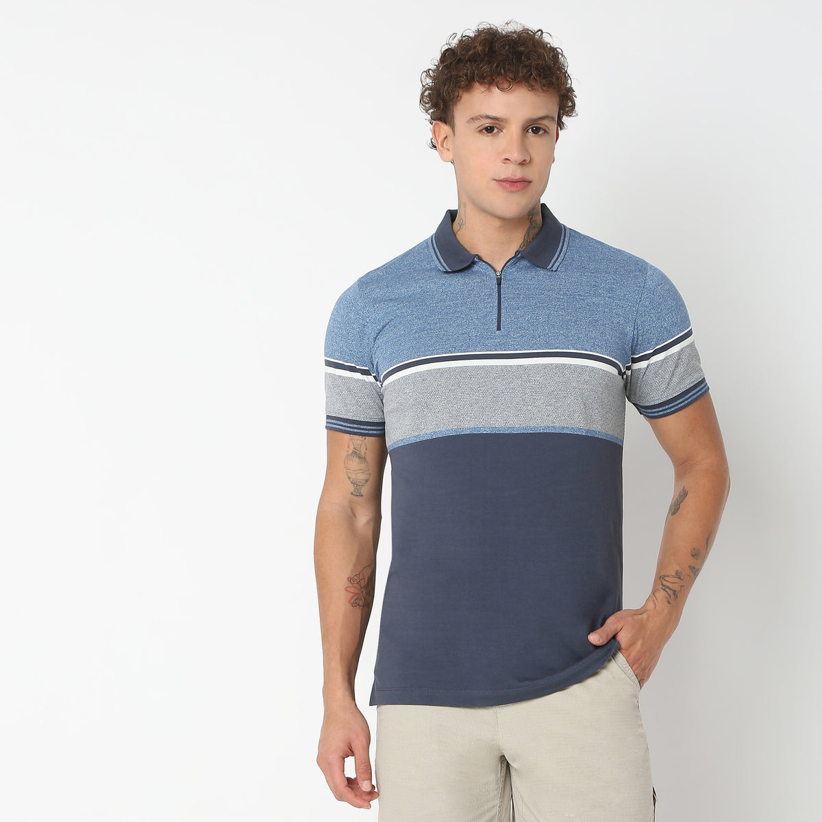 Regular Fit Striped Polo T-Shirt 