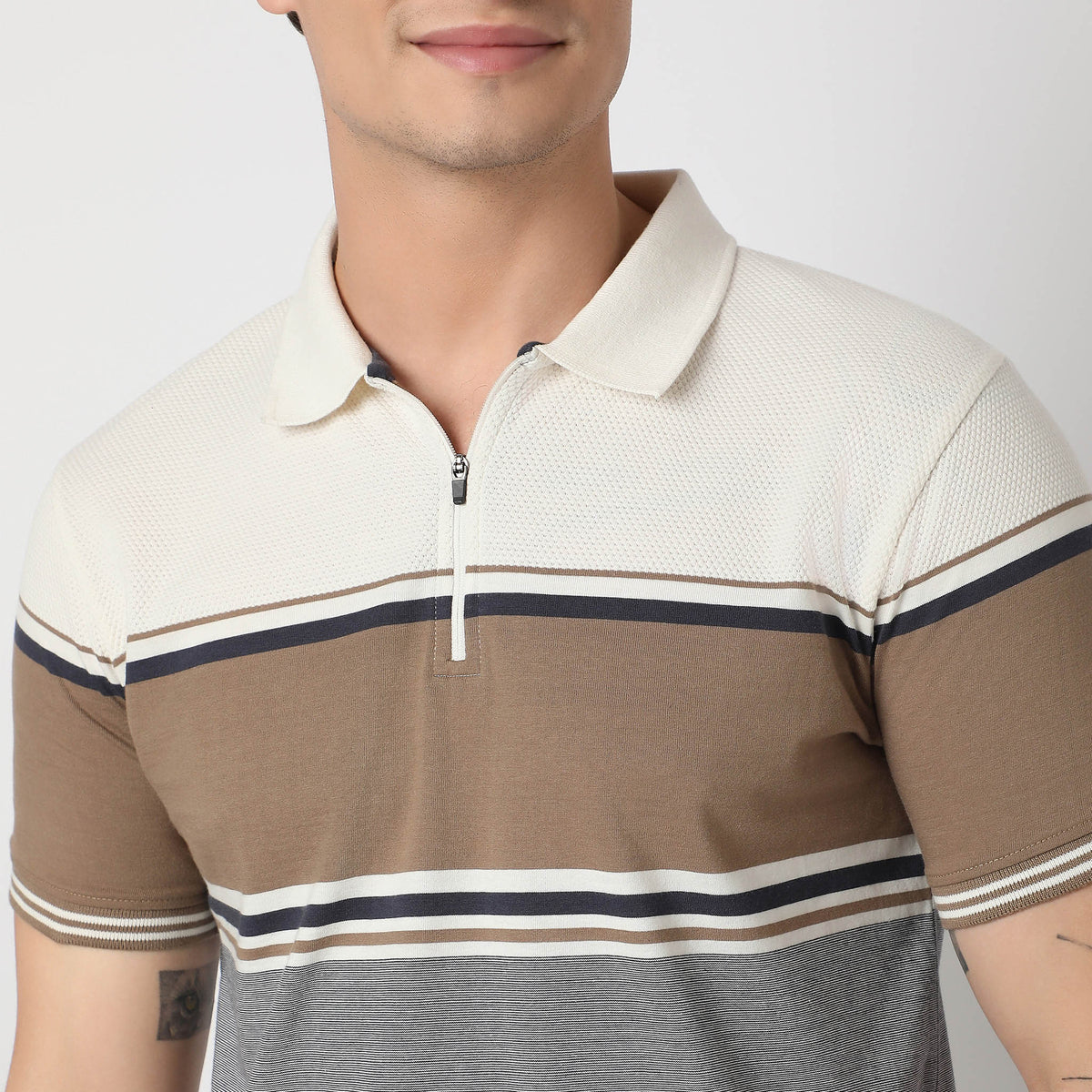 Regular Fit Striped Polo T-Shirt