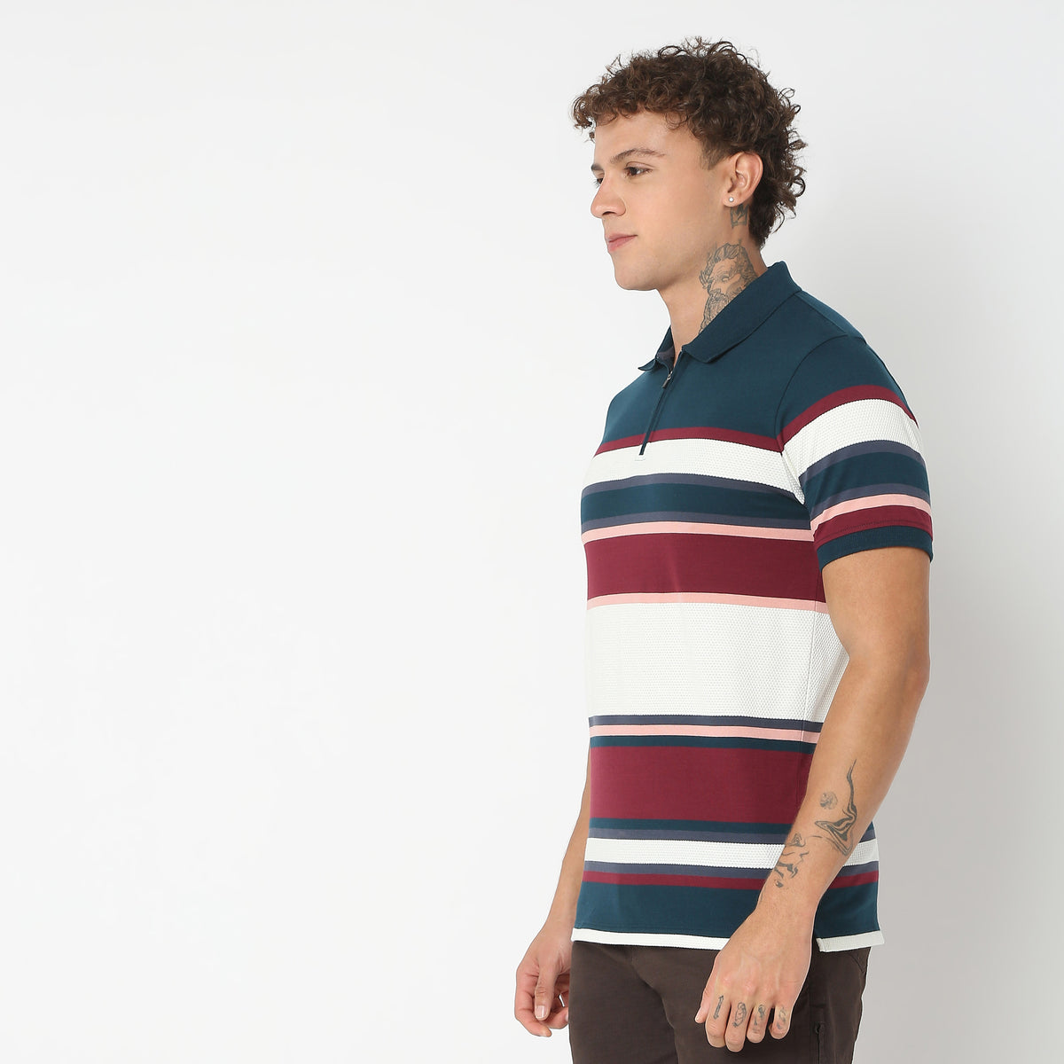 Regular Fit Striped Polo T-Shirt 