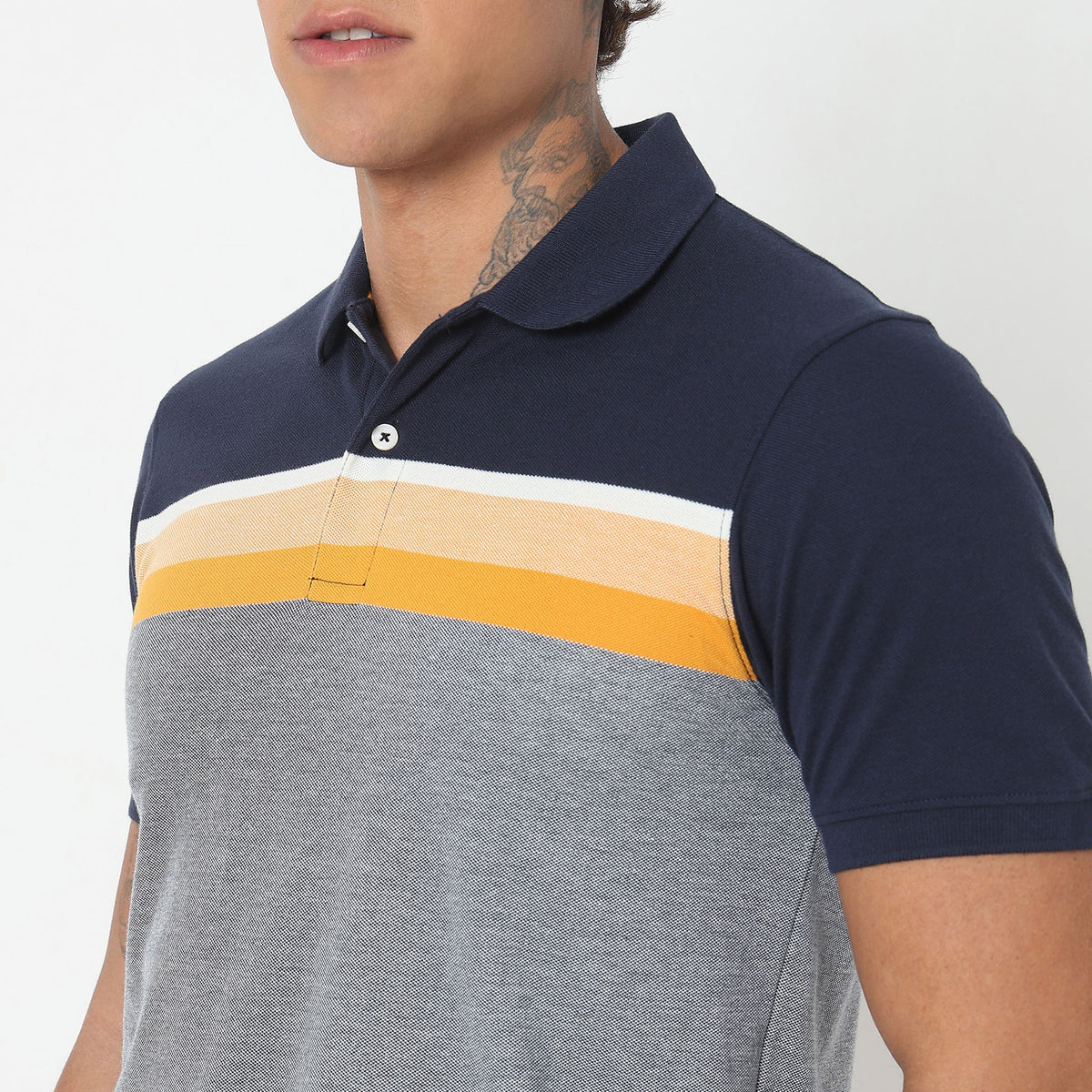 Regular Fit Striped Polo T-Shirt