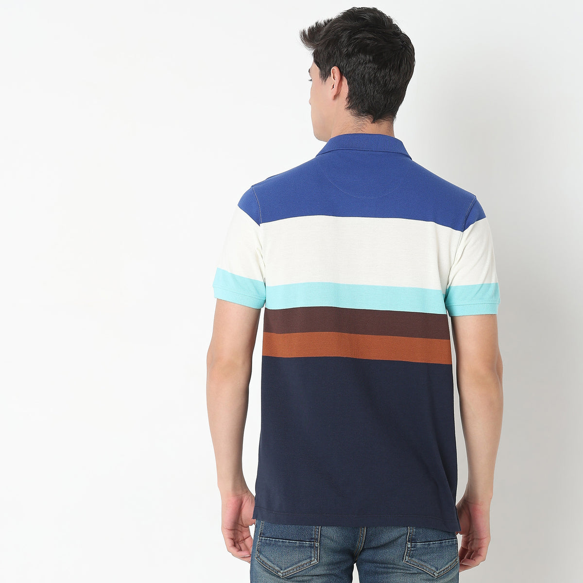 Regular Fit Striped Polo T-Shirt