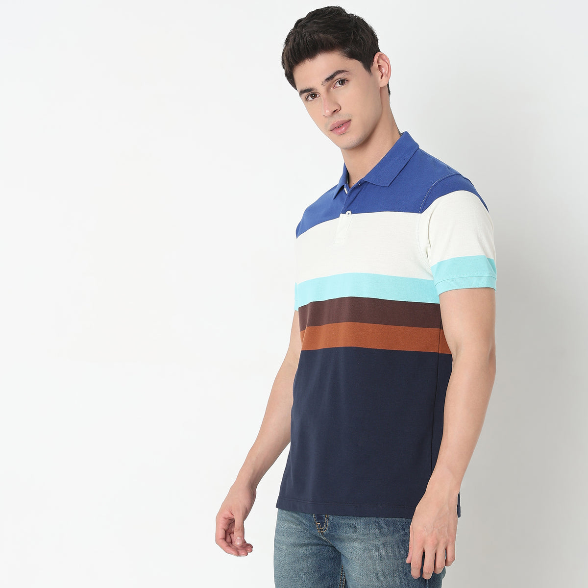 Regular Fit Striped Polo T-Shirt