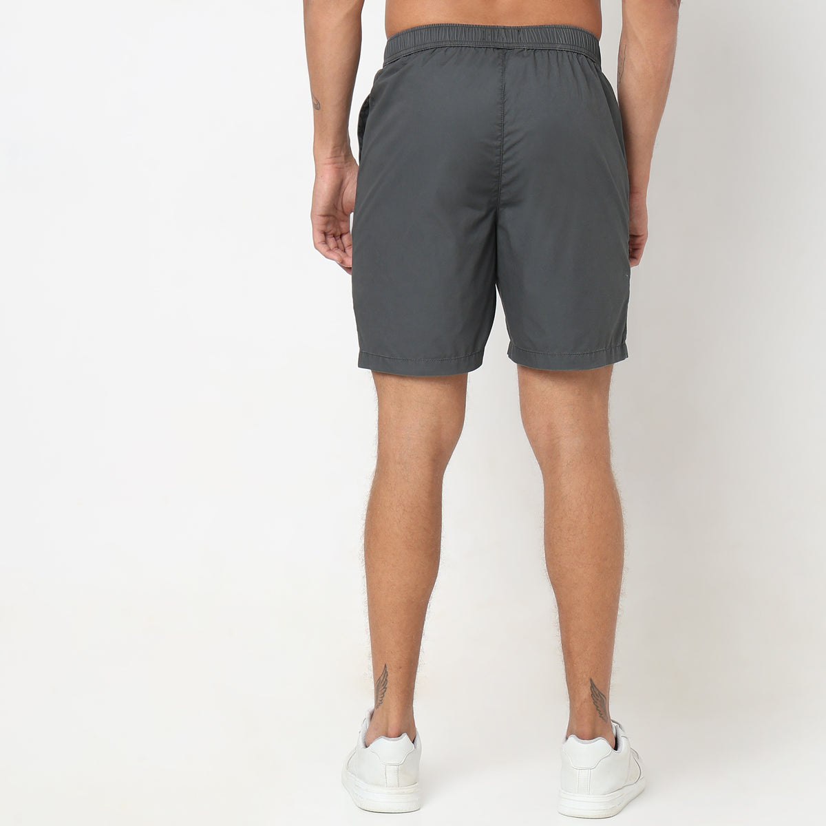 Regular Fit Solid Mid Rise Shorts