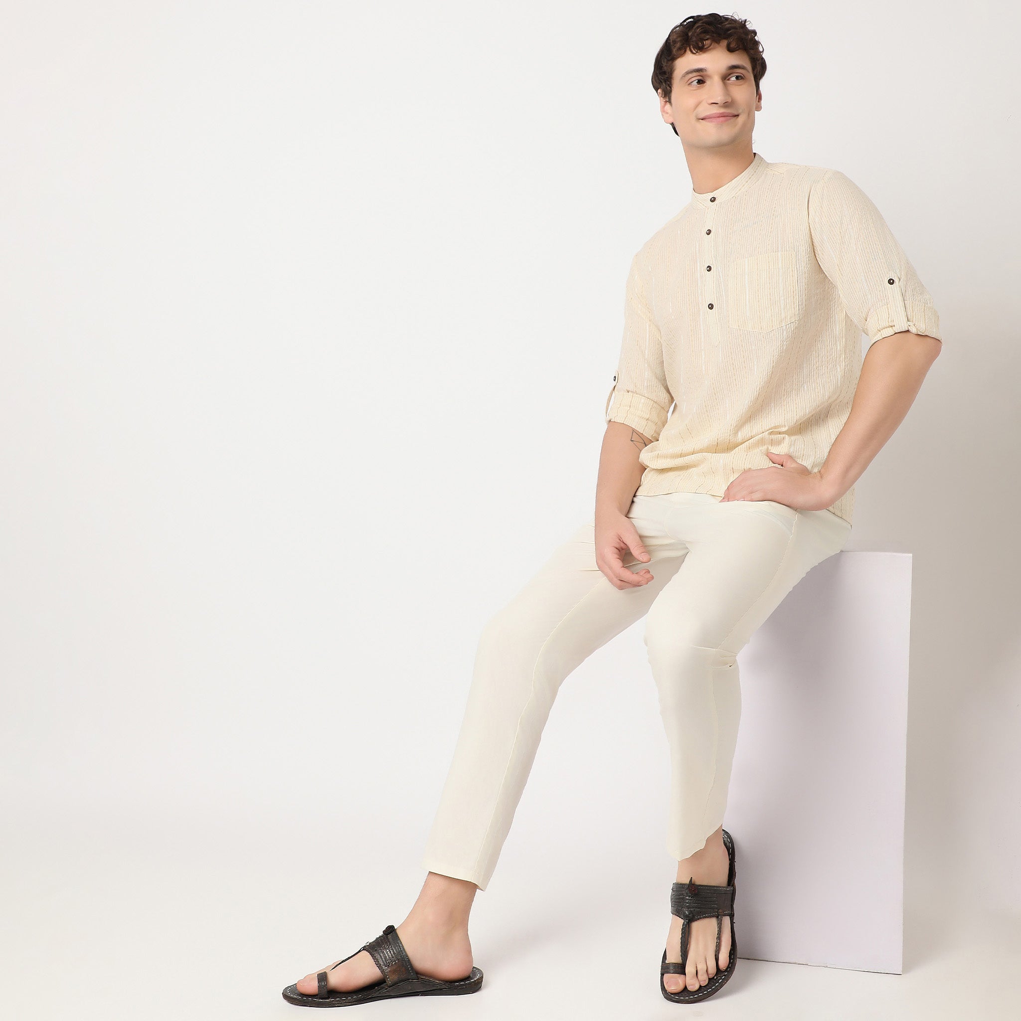 Regular Fit Striped Kurta