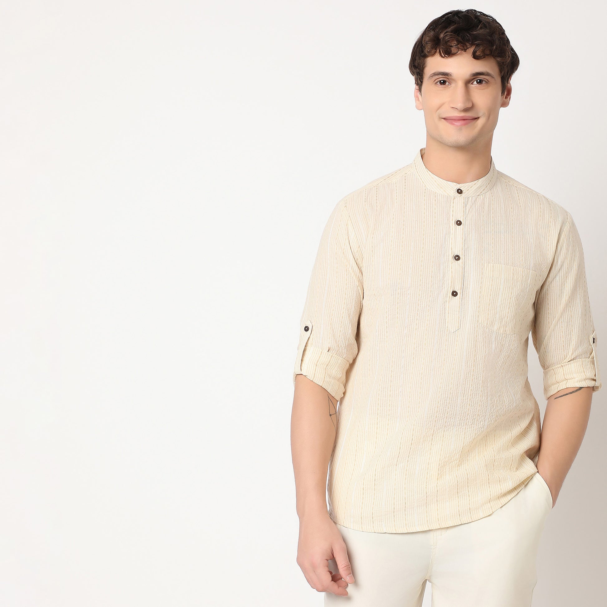 Regular Fit Striped Kurta
