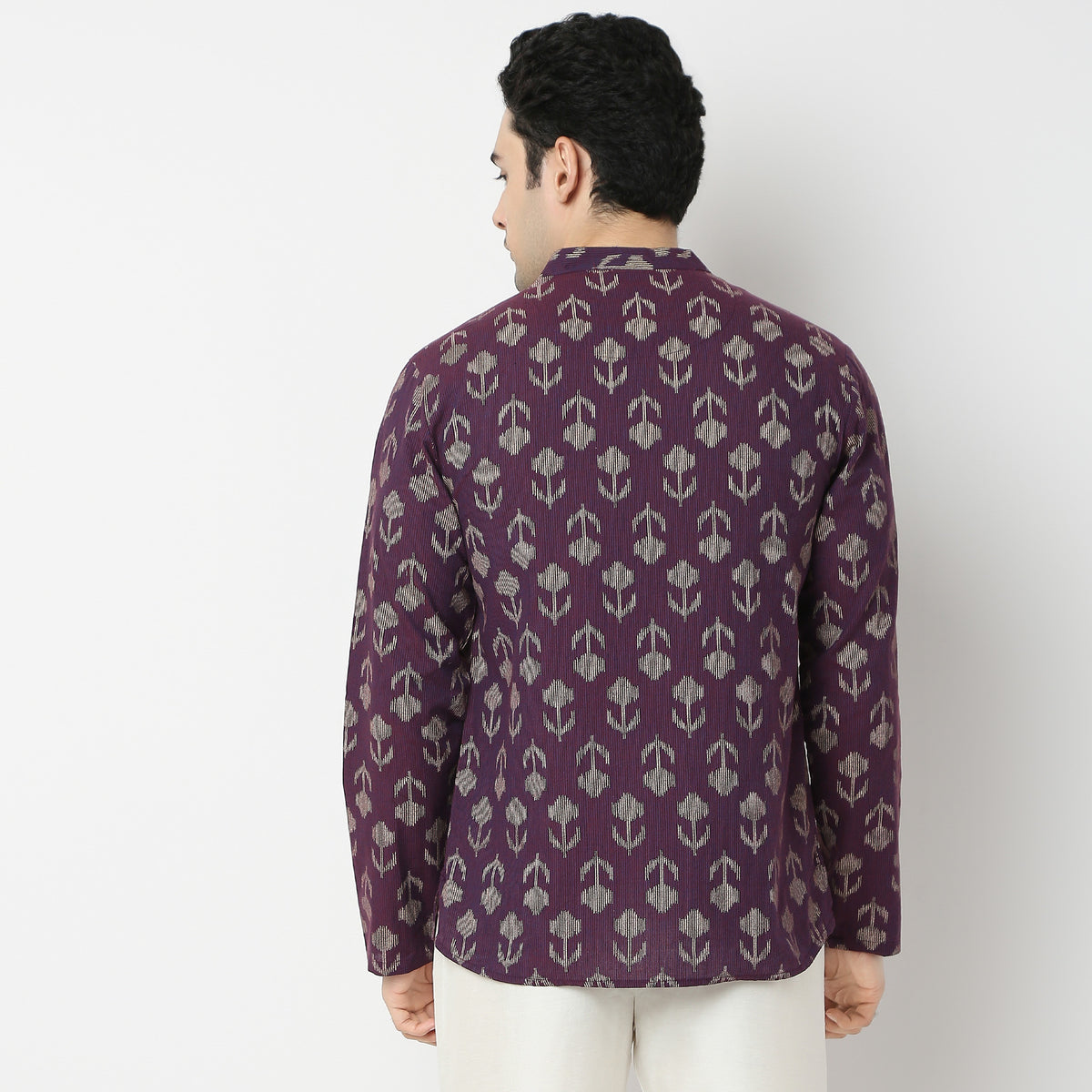 Regular Fit Jacquard Kurta